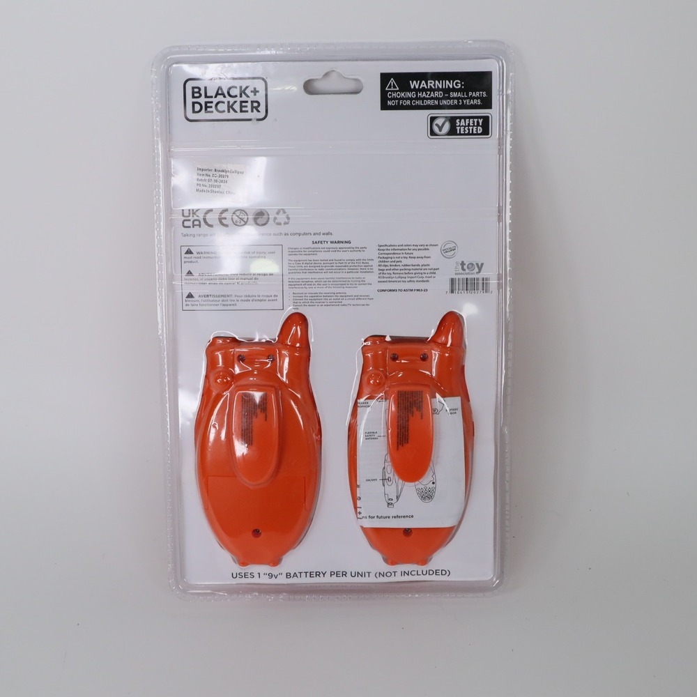Black+Decker Kids Walkie Talkies 2 Pack 2-Way Radios 120ft Range Morse Code BD-2 - Picture 2 of 9
